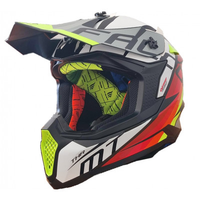 Κράνος μηχανής motocross MT FALCON THR B0 GLOSS PEARL WHITE